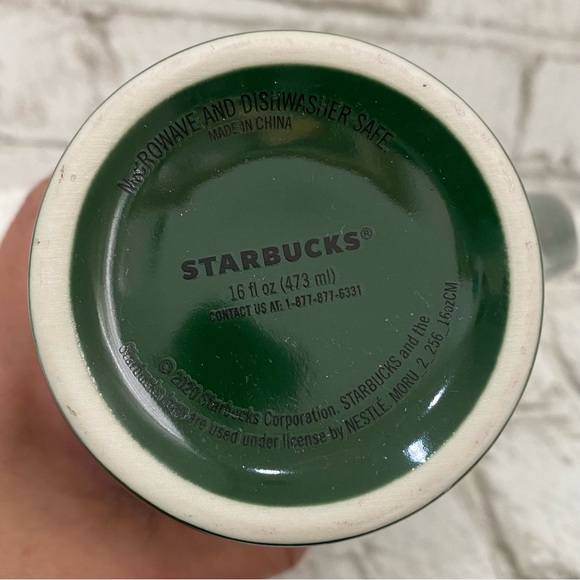 2020 STARBUCKS Tall Green Holiday Pine Trees Ceramic Coffee Mug 16fl.oz - Picture 9 of 16